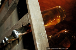 Champagne METEYER Pre & Fils - Bottles on the riddling rack